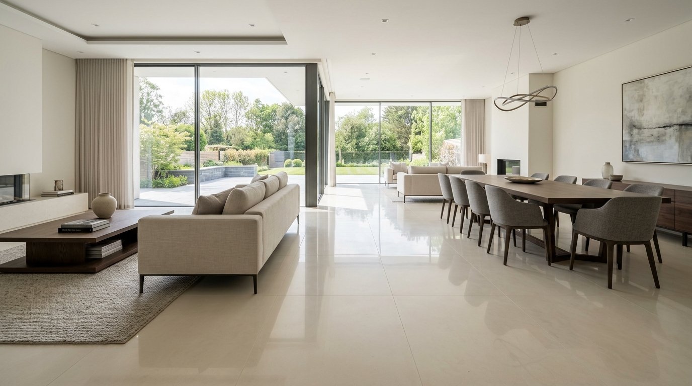 Large-Format Polished Porcelain Floor Tiling in Ferring